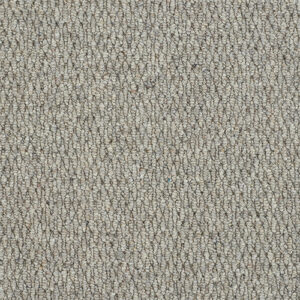 Haworth Ash Mist Wool Loop Carpet, close-up of the carpet texture