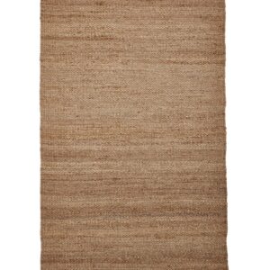 Bazaar Tonal Stripe rectangular rug shown flat in natural, with narrow tonal bands and fringed ends.