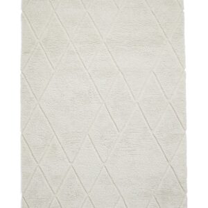 Cotswold Fine Lattice rectangular rug shown flat in natural, with a fine diamond lattice in a tonal surface.