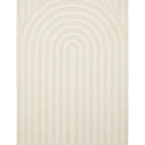 Hudson Bay Nested Arches rectangular rug shown flat in ivory, with nested arch-shaped lines.