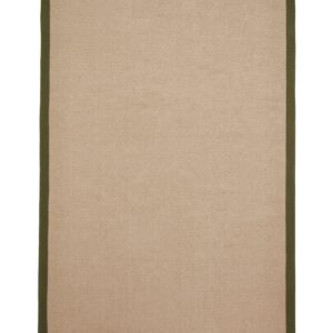 Portland Jute Border rectangular rug shown flat in green, with a plain woven centre framed by a solid border.