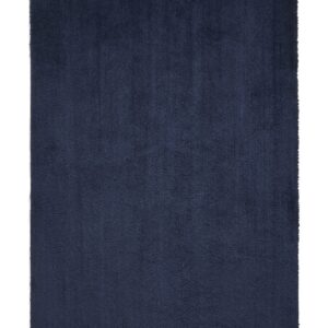Riviera rectangular rug shown flat in navy, with a plain shaggy surface.